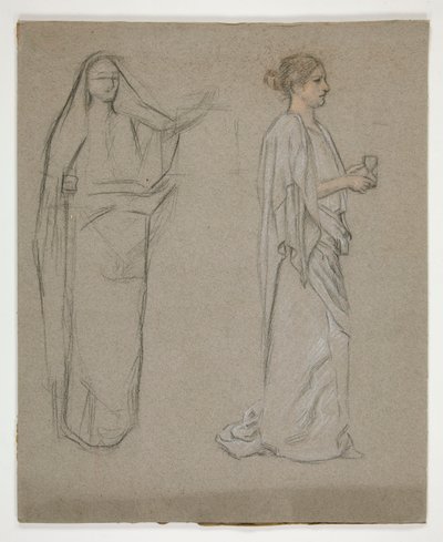 2 人の女性: 勉強 作： Edwin Austin Abbey