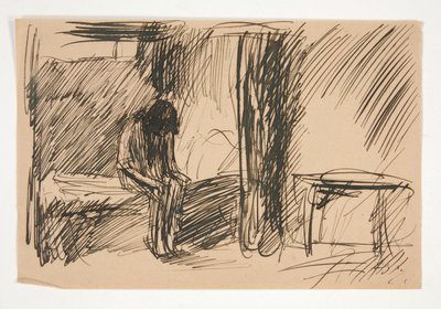 身元不明イラスト - 刑務所にいる人の研究 作： Edwin Austin Abbey