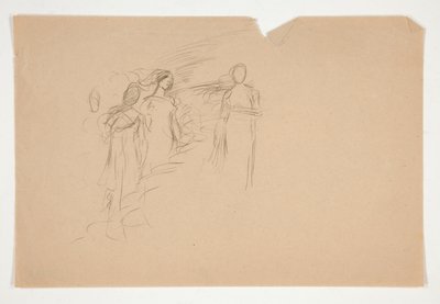 正体不明のイラスト - 3 人の女性像の研究 作： Edwin Austin Abbey