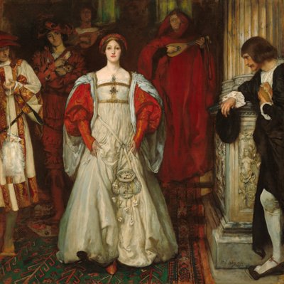 「シルヴィアとは誰だ？彼女は何者だ、すべての白鳥が彼女を褒め称えている？」 作： Edwin Austin Abbey
