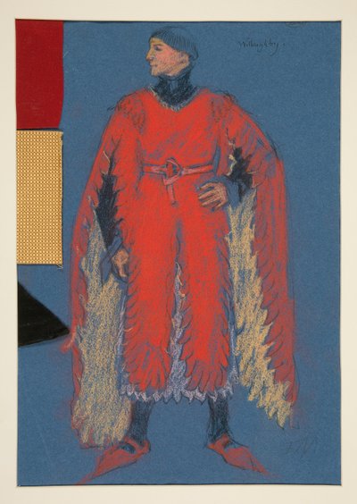 ウィロビー、ヘンリー・アーヴィングの衣装スケッチ 作： Edwin Austin Abbey