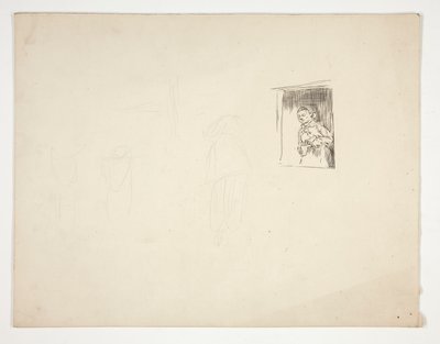 窓際の女性 - 正体不明のイラスト 作： Edwin Austin Abbey