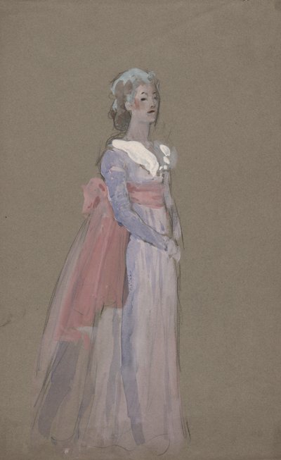エンパイア ドレスを着た女性 - ラ トスカのコスチューム スタディ 作： Edwin Austin Abbey