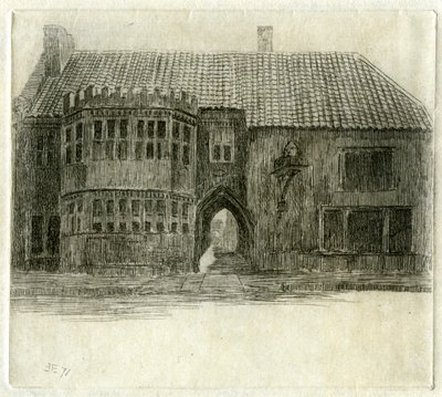 ザレッドライオンイン、グラストンベリー、サマセット、1881 作： Edwin Edwards