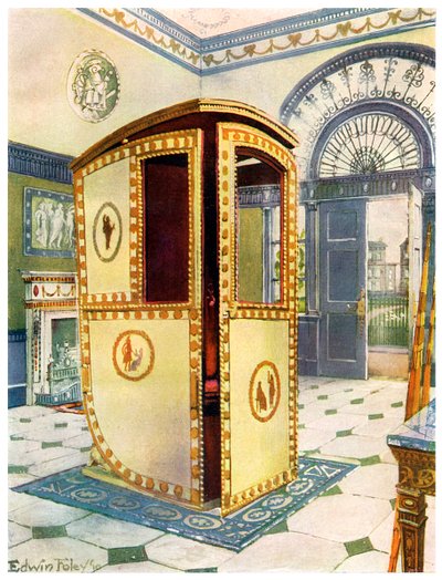 塗装とラッカーを塗ったセダンチェア、ドーム型トップ、1911〜1912年。 作： Edwin Foley