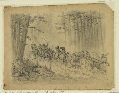 嵐の行進--(砲兵隊)--スポットシルバニア コート ハウス 作： Edwin Forbes