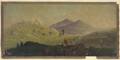 サイクス将軍指揮の第5軍団が保持するリトルラウンドトップへの攻撃 作： Edwin Forbes
