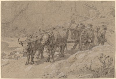 牛と荷車 作： Edwin Forbes