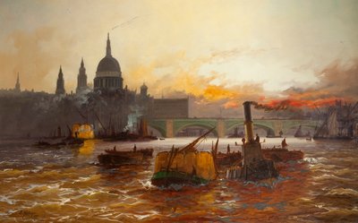 ロンドンのプール、1940-45 作： Edwin Henry Eugene Fletcher