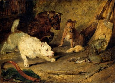 「ネズミ捕り」、1821年 作： Edwin Henry Landseer