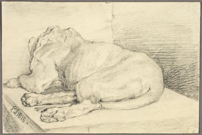 リクライニング ライオン、後ろから 作： Edwin Henry Landseer