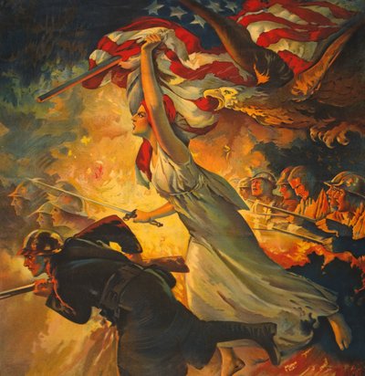 キャリーオンからの詳細！公開されたc.1918にリバティボンドを購入 作： Edwin Howland Blashfield