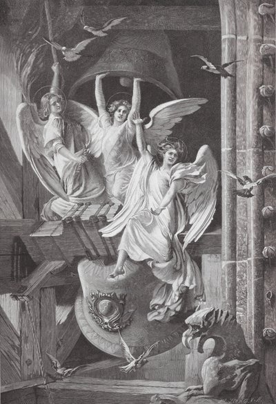 クリスマスの鐘（カラーリトグラフ） 作： Edwin Howland Blashfield
