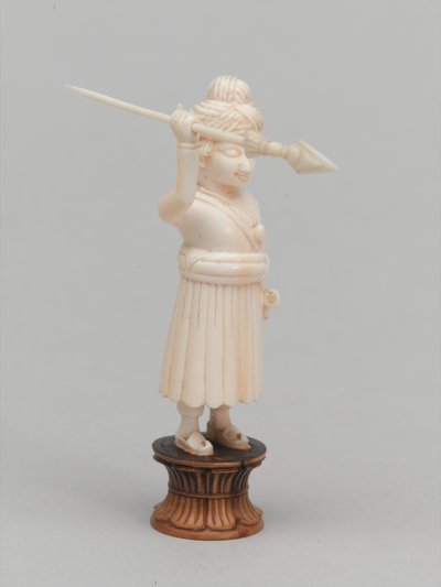 黒のポーン、チェスの駒、インド、1820年頃 作： Edwin John Alexander