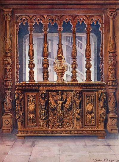 アンリ・ドゥー彫刻彫刻同じフランス時代のオークスクリーン 作： Edwin John Foley