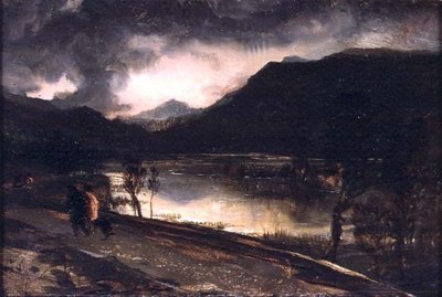 夕方の湖の風景 作： Edwin Landseer
