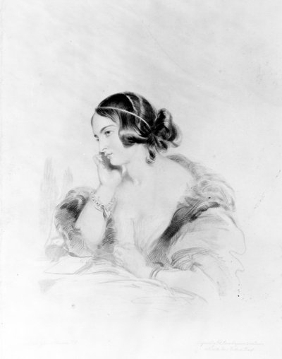 フレデリッククリスチャンルイスによって刻まれたキャロラインノートン、1838 作： Edwin Landseer