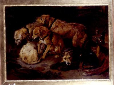 Fireside Party（油彩・キャンバス） 作： Edwin Landseer
