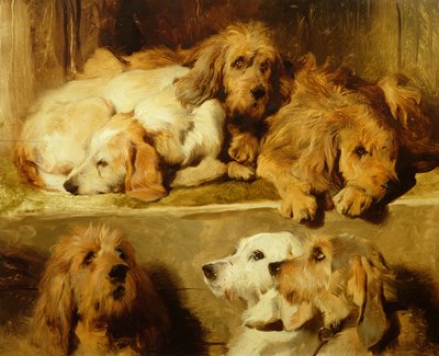 犬小屋の猟犬 作： Edwin Landseer