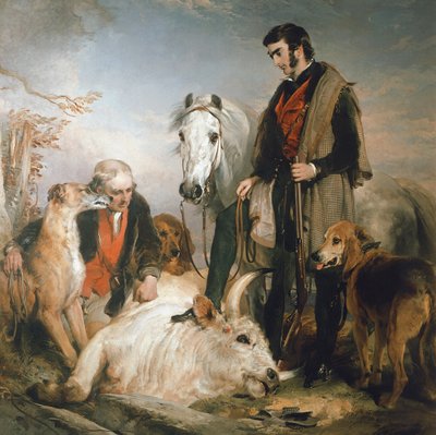 チリンガムパークのシーン：オスルストン卿の肖像、1833-36年 作： Edwin Landseer