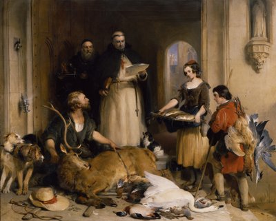 ボルトン修道院の昔の風景、1834年頃（油彩・キャンバス 作： Edwin Landseer