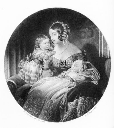 クイーン、プリンセスロイヤル、プリンスオブウェールズ、R。ピアシーによって彫刻された、1842年 作： Edwin Landseer