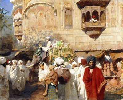 インドのジョドプールにある通り 作： Edwin Lord Weeks