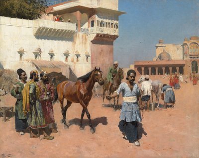 ペルシャ馬商人、ボンベイ、1880年代 作： Edwin Lord Weeks