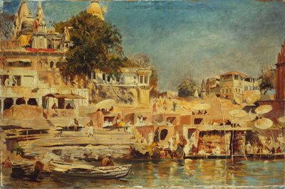 ベナレスでのガーツ山脈の眺め、1873 作： Edwin Lord Weeks