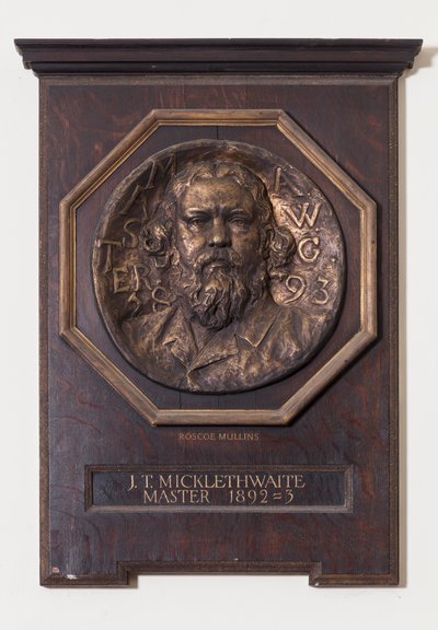 ジョンT.ミクルスウェイトをフィーチャーしたメダル、1893年頃 作： Edwin Roscoe Mullins
