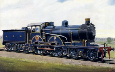 ブロードの中で: グレート イースタン鉄道の 8 輪車 作： Edwin Thomas Rudd