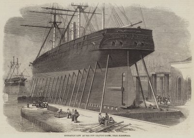 ブラックウォール近くの新しいGraving-Docksでの油圧リフト 作： Edwin Weedon
