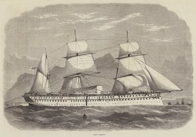 インドとプリンスオブウェールズ、HMSセラピス 作： Edwin Weedon