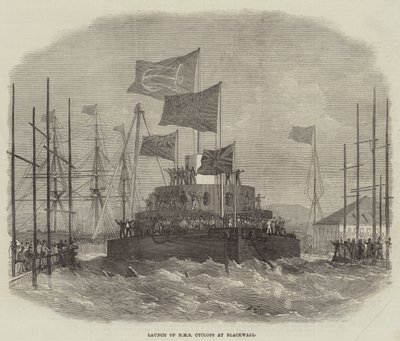 ブラックウォールでのHMSサイクロプスの発売 作： Edwin Weedon