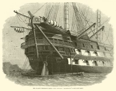 大西洋電信ケーブル、HMSアガメムノンの船尾 作： Edwin Weedon