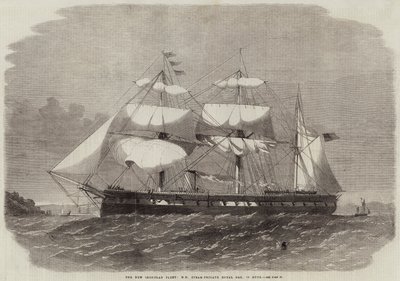 新しい鉄製艦隊、HM蒸気フリゲートロイヤルオーク、32門 作： Edwin Weedon