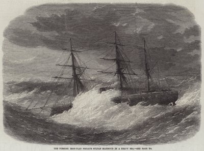 重海のトルコの鉄張りフリゲートスルタンマフムード 作： Edwin Weedon