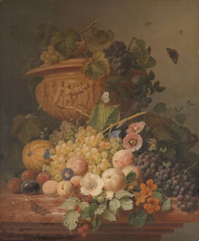 花と果物のある静物 作： Eelke Jelles Eelkema