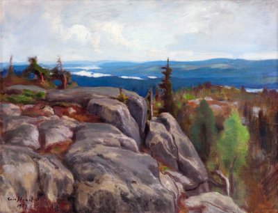 Landscape (Maisema from Koli) - Paysage de Koli - par Eero (Erik) Jarnefelt (Jaernefelt) (1863-1937) 作： Eero Järnefelt