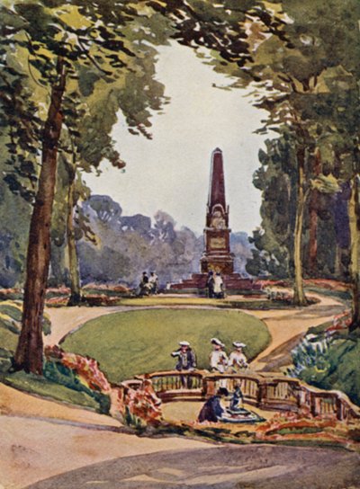 ライン川ホンブルク、公園の中（カラーリトグラフ） 作： Effie Jardine