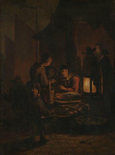 夜の魚市場 作： Egbert Lievensz. van der Poel