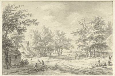 いくつかの農場と人物のある風景 作： Egbert van Drielst