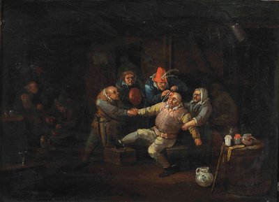 外科医の訪問（パネルに油彩） 作： Egbert van II The Younger Heemskerk