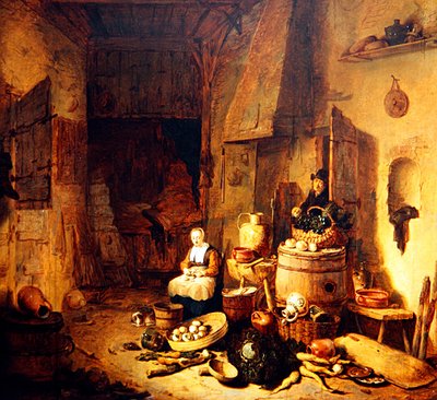 メイドのいるキッチンインテリア 作： Egbert van der Poel