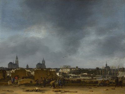 1654年の爆発後のデルフトの眺め 作： Egbert van der Poel