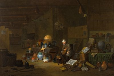 錬金術師 作： Egbert van the Elder (studio of) Heemskerck