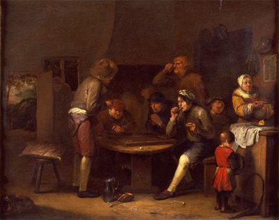 農家のインテリア、1677年 作： Egbert van the Elder Heemskerck