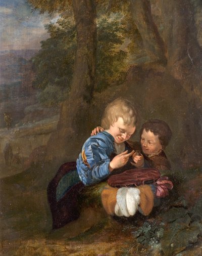鳥と二人の少年 作： Eglon van der Neer