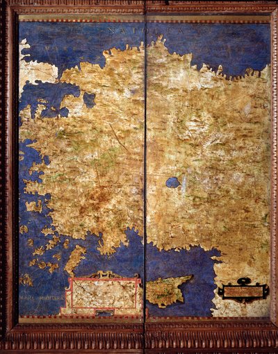 数学者・宇宙飛行士・イタリア人建築家のエグナツィオ・ダンティ（1536-1586）が作成したアナトリア地図。1567年頃フィレンツェ、ヴェッキオ宮殿、マッパモンドの部屋（Sala del Mappamondo 作： Egnazio Danti