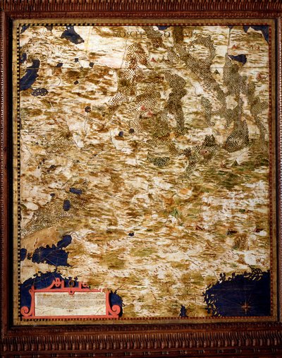 エグナツィオ・ダンティ（1536-1586）によるモスクワ地方の地図。1567年頃フィレンツェ、ヴェッキオ宮殿、マッパモンドの部屋（Sala del Mappamondo 作： Egnazio Danti